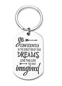 Graduation Gifts Keychain for Class 2021 Her Him Daughter Son Women Men Bulk High School College Students Teen Boys Girls Teenage-Go Confidently in The Direction of Your Dreams