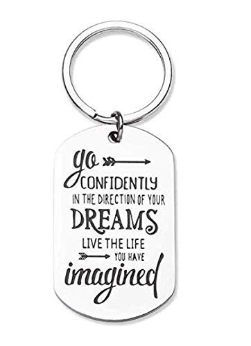 Graduation Gifts Keychain for Class 2021 Her Him Daughter Son Women Men Bulk High School College Students Teen Boys Girls Teenage-Go Confidently in The Direction of Your Dreams