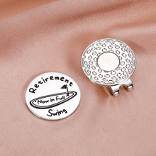 Load image into Gallery viewer, Golf Ball Marker Golf Retirement Gifts for Men Women Funny Golf Gifts for Retiree Coworker Boss Golf Lover Retirement Magnetic Hat Clip Golf Accessory for Office Employee Dad Golfer Birthday Christmas
