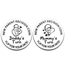 Load image into Gallery viewer, New Parents Decision Coin for Mummy Daddy Funny New Baby Gifts for New Mom Dad Pregnancy Gifts for First Time Moms Women Wife Birthday Mothers Day Gifts Dad to be Gift for Men Fathers Day Double-Sided
