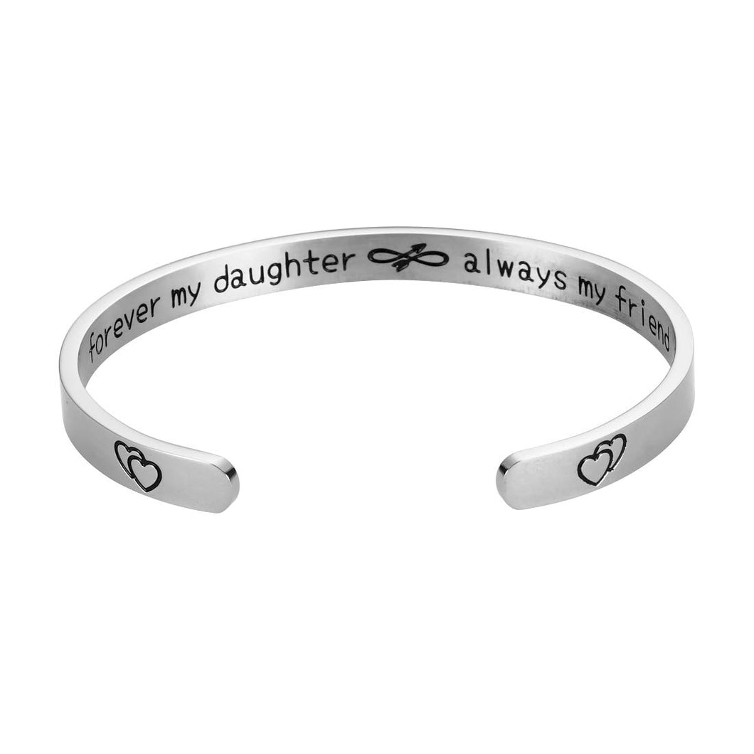 Inspirational Gifts Open Cuff Bracelet Daughter Jewelry for Women Daughter Her Teenager Girls from Mom Dad Mothers Day Birthday Thanksgiving Gifts