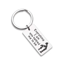 Load image into Gallery viewer, Mother&#39;s Day Gift Keychain for Mom Mum from Daughter and Son Child- Everything I Am You Helped Me to Be -Birthday,Wedding, Mommy Est Engraved Keyring Present Jewelry
