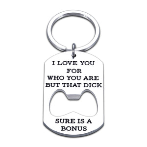 Funny Keychain for Boyfriend Valentines Day Anniversary Gifts for Husband From Girlfriend Wife Her Wedding Birthday Christmas Gag Gifts for Men Hubby Couples Naughty Gifts for Him Fiance Groom