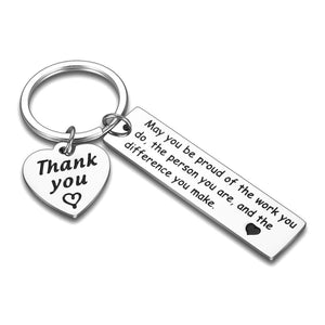 Appreciation Gift Coworkers Keychain Thank You Make a Difference Gift for Volunteer Coach Appreciation Mentor,Employee Gift Social Worker Jewelry, The Difference You Make