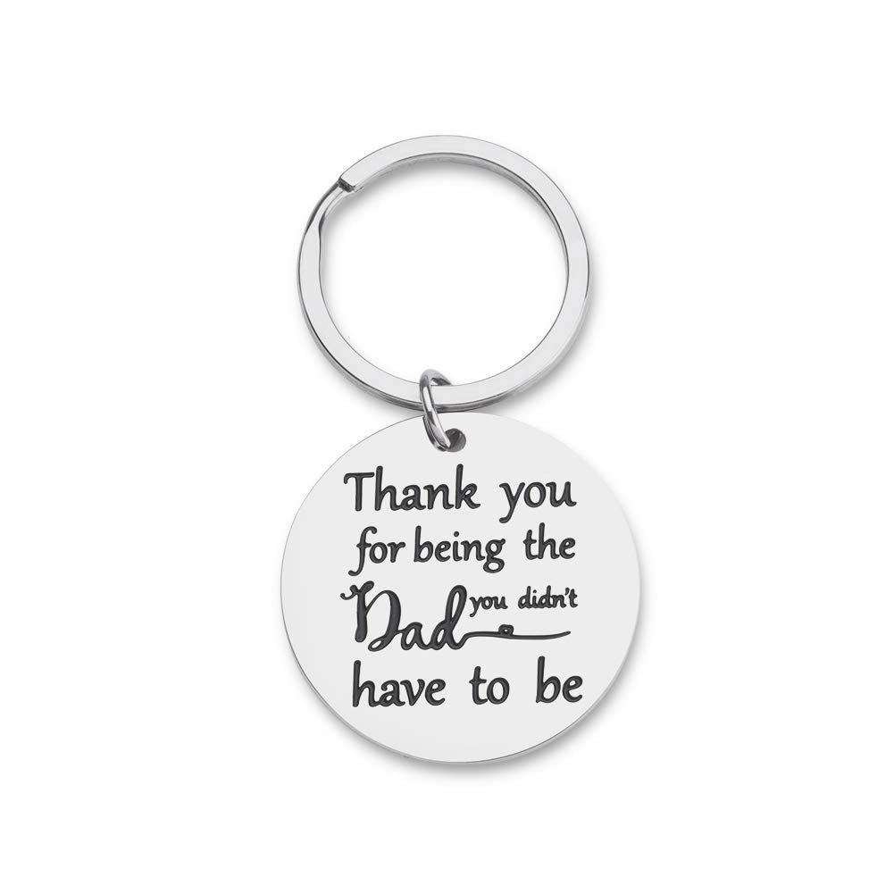 Father Gifts for Him Step Dad Father in Law Keychain from Daughter Son Adoptive Parents - Bonus dad keychain - Dad gift - Papa Daddy Keychain