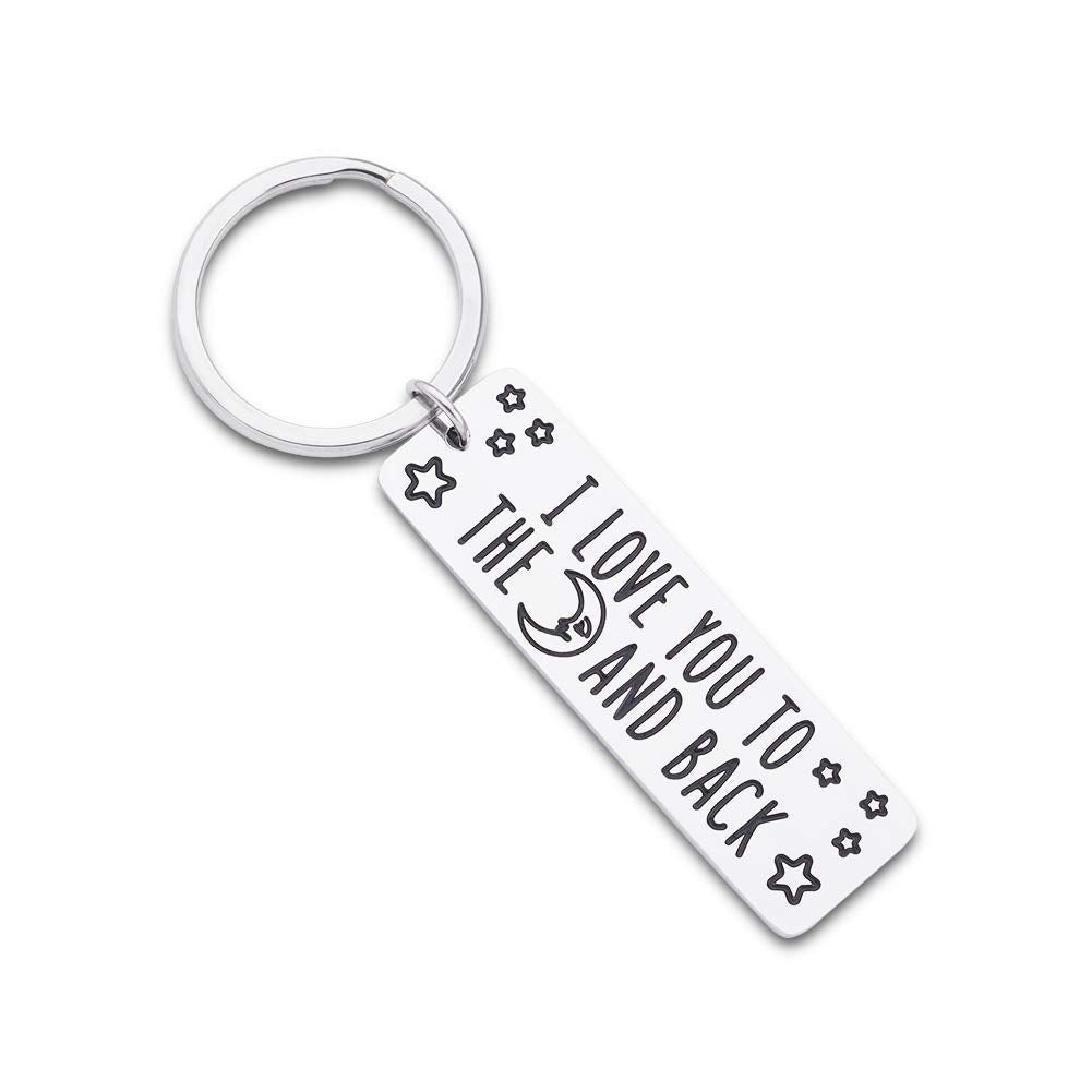 Inspirational Gift Keychain- I Love You to The Back- Couple Keychain Gifts for Girlfriend Boyfriend Women Friends Wife Him Her Husband Birthday