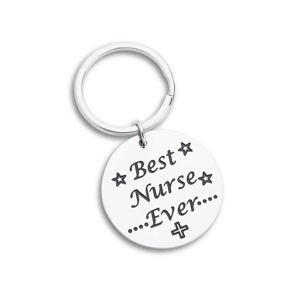 Nurse Inspirational Graduation Gift Nursing Day Weeks Keychain for Her Men Women Kids Mom -Best Nurse Ever-Nurse Graduation Gifts Nurses Week