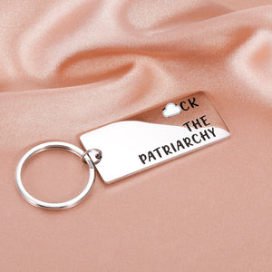 Funny Feminist FK The Patriarchy Quote Gifts for Her Women’s Rights Women Activist Gifts for Best Friend Daughter Teen Girl Power Keychain Inspirational Equality Women Feminism All Too Well Fans Gift