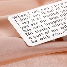 Load image into Gallery viewer, Romantic Wallet Insert Card for Him Boyfriend Valentines Day Anniversary Engraved I Love You Gifts for Husband Fiance Wedding Engagement Birthday from Wife Girlfriend Couple Christmas Mini Love Note
