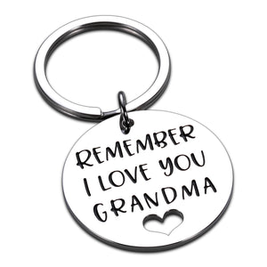 Grandma Gifts Keychain from Grandchild Grandson Granddaughter Mothers Day Gifts for Grandmother Remember I Love You Grandma Keyring Birthday Christmas Thanksgiving Wedding Presents