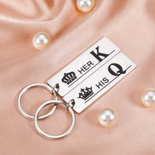 Load image into Gallery viewer, Valentines Day Gifts for Him Boyfriend Girlfriend His and Her Matching Keychain for Couples Husband Wife Anniversary Wedding Birthday Gift for Bride Groom Newlywed Engagement Christmas Fiance Men Gift

