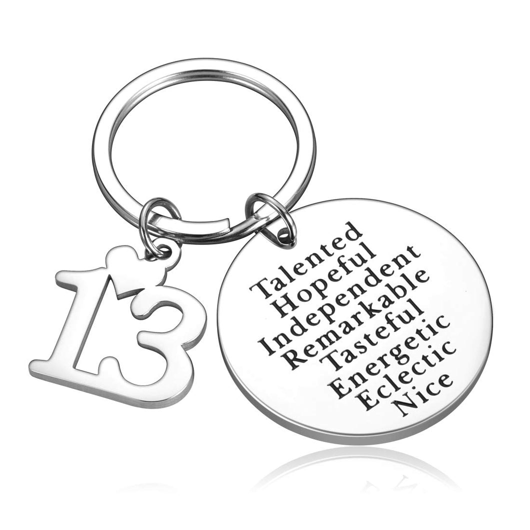 Happy Birthday Keychain Gift 13th Charms Key Ring Best Friends Family Son Daughter Granddaughter Jewelry