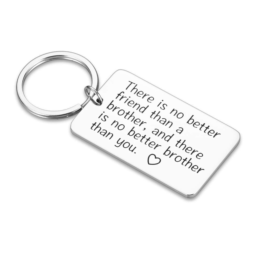 Brother Gifts Keychain Inspirational Jewelry Gift for Little Big Brother Men from Sister in Law Best Friend BFF Men Gifts -Personalized Kerring Birthday Wedding Family Tree Gift Present