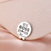 Load image into Gallery viewer, Golf Ball Marker Gifts for Boss Manager Coworker Leaving Gifts for Leader Supervisor Best Boss by Par Magnetic Hat Clip for Mentor Boss Lady Funny Bosses Day Farewell Promotion Retirement Golf Gifts
