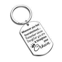 Load image into Gallery viewer, to My Daughter Graduation Keychain from Dad Mom Whenever You Feel Overwhelmed Remember Whose Jewelry Inspirational Gifts Keychain for Girls Women from mom Dad Teen Girls Fathers Day Graduation
