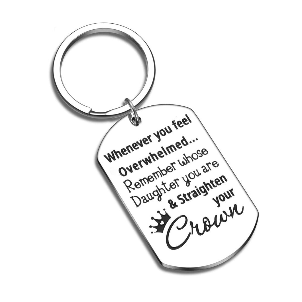 to My Daughter Graduation Keychain from Dad Mom Whenever You Feel Overwhelmed Remember Whose Jewelry Inspirational Gifts Keychain for Girls Women from mom Dad Teen Girls Fathers Day Graduation
