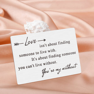 Anniversary Wallet Card Gifts for Husband Boyfriend Valentines Christmas Gifts for Him Her Romantic Couple Gifts for Hubby Wifey Girlfriend Wedding Engagement Mini Love Note for Fiance Groom Birthday