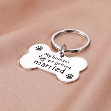 Load image into Gallery viewer, My Humans are Getting Married Personalized Dog Tags Engraved for Wedding Pets Cat Engagement Announcement Gifts for Dog Lover Pet Owner Couple Bridal Shower Pet Accessories for Bride to be Dog Dad Mom
