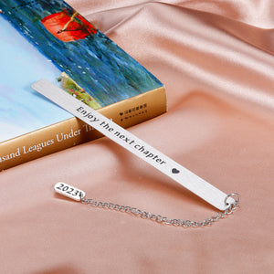 Enjoy The Next Chapter Bookmark for Book Lover 2023 Graduation Gifts for Him Her College High School Boys Girls Birthday Retirement Gifts for Women Christmas Coworker Farewell Promotion Wedding Gifts