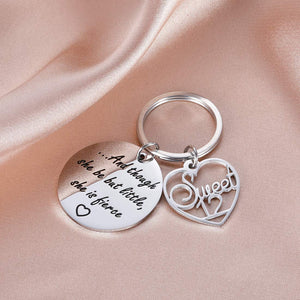 12th Birthday Gift Keychain Idea for Teenage Teen Girls 12th Granddaughter Daughter Gift Though She be but Little, She is Fierce