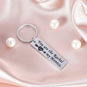 2Pcs Friends TV Show Merchandise Keychain Best Friend Gifts For Women - You are the Rachel to My Monica Birthday Wedding Chrismas Jewelry Keyring