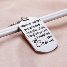 Load image into Gallery viewer, to My Daughter Graduation Keychain from Dad Mom Whenever You Feel Overwhelmed Remember Whose Jewelry Inspirational Gifts Keychain for Girls Women from mom Dad Teen Girls Fathers Day Graduation
