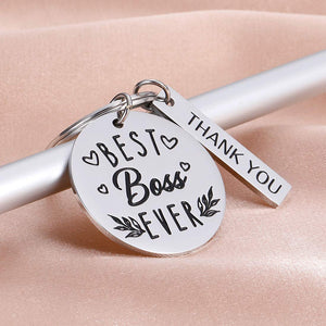 Boss Appreciation Gift Birthday Keychain for Supervisor Leader Thank You Gifts Mentor Retirement Gift Leaving Gift from Coworker Colleague Farewell Best Boss Eever to Find Christmas Key Ring