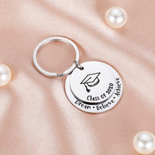 Load image into Gallery viewer, Graduation Gifts Keychain for Class 2020 Her Him Daughter Son Women  Friends and Classmates College Dream Believe Achieve Key Ring
