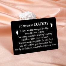 Load image into Gallery viewer, New Daddy Gifts for Men Him New Dad Wallet Card Insert for First Time Dad to be Fathers Day Christmas Pregnancy Baby Announcement Expecting Dad Gifts for Parents Soon to Be Dad Husband Valentines Gift
