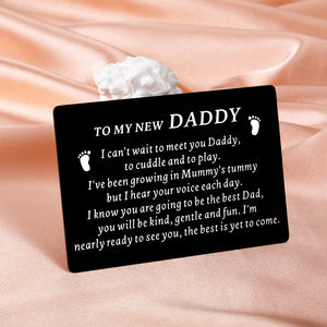 New Daddy Gifts for Men Him New Dad Wallet Card Insert for First Time Dad to be Fathers Day Christmas Pregnancy Baby Announcement Expecting Dad Gifts for Parents Soon to Be Dad Husband Valentines Gift