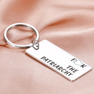 Funny Feminist FK The Patriarchy Quote Gifts for Her Women’s Rights Women Activist Gifts for Best Friend Daughter Teen Girl Power Keychain Inspirational Equality Women Feminism All Too Well Fans Gift