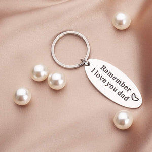 Dad Keychain Gift-Father's Day Gifts from Daughter Son Kids Wife, Christmas Birthday Valentines Mothers Day Gift Idea for Stepfather in Law Bride Family Member-Remember I Love You Dad