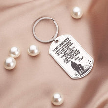 Load image into Gallery viewer, to My Daughter Gifts Keychain from Dad Daddy -Family Inspirational Keychain Gift-You are Braver Than You Believe- Graduation,Birthday, Engagement Dog Tag Fathers Day Key Rings
