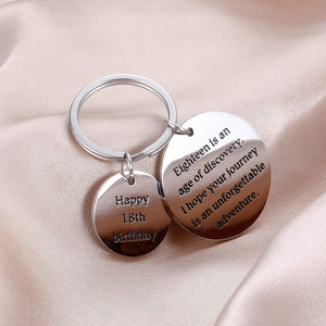 18th Birthday Gift Keychain for Teenage Teen Girls Boys Son Daughter Kids, Friends and Family Inspirational Graduation Quote Bar Keychain, Women Jewelry