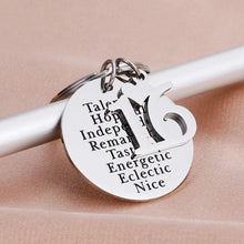 Load image into Gallery viewer, Happy Birthday16th Keychain Gift Key Ring Gift Women, Men,Best Friends College Family Son Daughter
