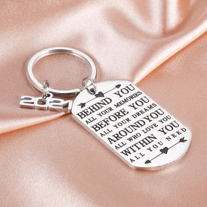 2021 Christmas Graduation Gifts for Her Him College High School Inspirational Keychain for Women Men Senior Master Nurse Uplifting Keyring for Grads Son Daughter Teen Boy Graduation Coming of Age