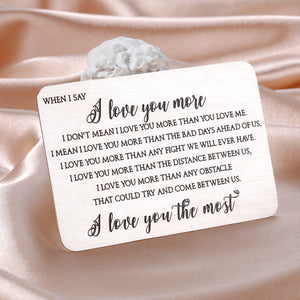 I Love You Gifts for Boyfriend Husband Him Men Wallet Card Insert for Anniversary Valentines Day Wedding Gifts for Fiance Groom from Wife Bride Her Girlfriend Mini Love Note Birthday Christmas Present