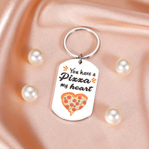 Funny Pizza Valentines Day Gifts for Couples Boyfriend Girlfriend Cute Anniversary Wedding Gifts Keychain for Husband Wife Bride Groom Birthday Engagement Pizza Gifts for Pizza Lover Soulmate Fiance