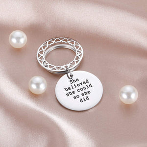 Inspirational Graduation Gift Keychain for Women Her Teen Girls Class 2021 Nurse She Believed She Could so She Did Graduation Birthday Present Keyring