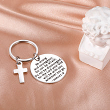 Load image into Gallery viewer, Christian Religious Gifts for Women Men Inspirational Bible Verse Keychain for Godson Goddaughter Kids Graduation Catholic Gifts for Birthday Christmas Easter Baptism Quote Gifts for Boys Cross Charms
