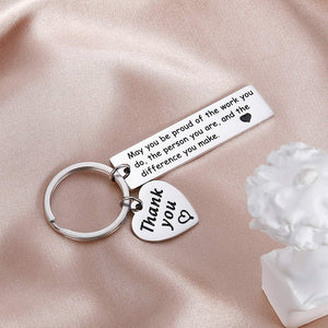 Appreciation Gift Coworkers Keychain Thank You Make a Difference Gift for Volunteer Coach Appreciation Mentor,Employee Gift Social Worker Jewelry, The Difference You Make