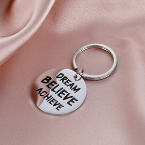 Inspirational Keychains for Women Personalized Gift for Her Him Teenage college Students Engraved Crown Birthday Chrismas Jewelry Keyring