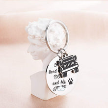 Load image into Gallery viewer, Funny Gift Keychain for Dog Lover Women Men Dog Jp Mom Dad Life Keychain All I Need is My Dog and My Jp Dog Jp Wave Paw Print Keyring
