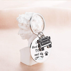 Funny Gift Keychain for Dog Lover Women Men Dog Jp Mom Dad Life Keychain All I Need is My Dog and My Jp Dog Jp Wave Paw Print Keyring