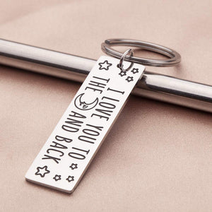 Inspirational Gift Keychain- I Love You to The Back- Couple Keychain Gifts for Girlfriend Boyfriend Women Friends Wife Him Her Husband Birthday