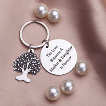 Load image into Gallery viewer, Mothers Day Mom Keychain Gift for Mom from Daughter-Mother of the Bride Stepmom In Law -The Love Between A Mother &amp; Daughter is Forever -Family Graduation Birthday Christmas Wedding Day Pendant
