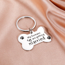 Load image into Gallery viewer, My Humans are Getting Married Personalized Dog Tags Engraved for Wedding Pets Cat Engagement Announcement Gifts for Dog Lover Pet Owner Couple Bridal Shower Pet Accessories for Bride to be Dog Dad Mom
