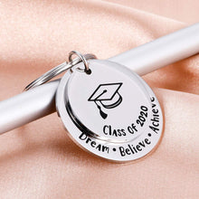Load image into Gallery viewer, Graduation Gifts Keychain for Class 2020 Her Him Daughter Son Women  Friends and Classmates College Dream Believe Achieve Key Ring
