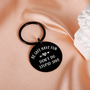 Funny Keychain for Son Daughter Christmas Birthday Gifts for Teens Boys Girls from Mom Don’t do Stupid Keychain Stocking Stuffer Valentines Gag Gifts for Him Her Graduation Holiday Gift for Teenagers