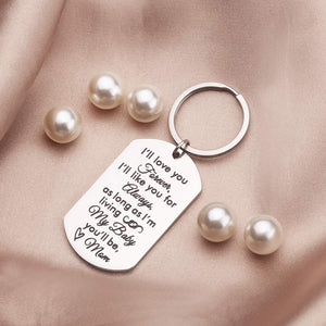 Daughter Son Gifts Keychain to from Mom Dad- Birthday Christmas Day Present Encouragement Keyring to Teen Girls- I Will Love You Forever -Family Pendant Charm Mothers Day Wedding